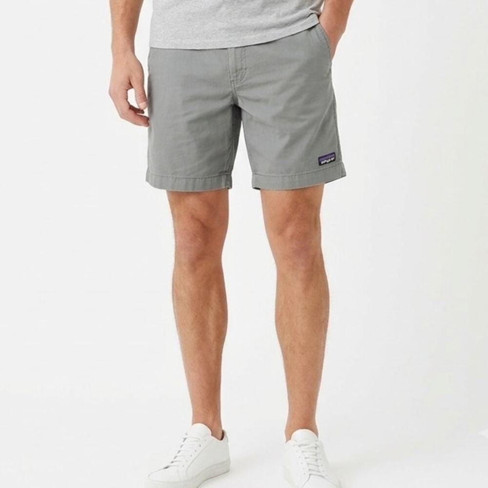 Patagonia Chino Shorts Men's 36 Blue Hemp Cotton Flat Front Slash Pocket Outdoor